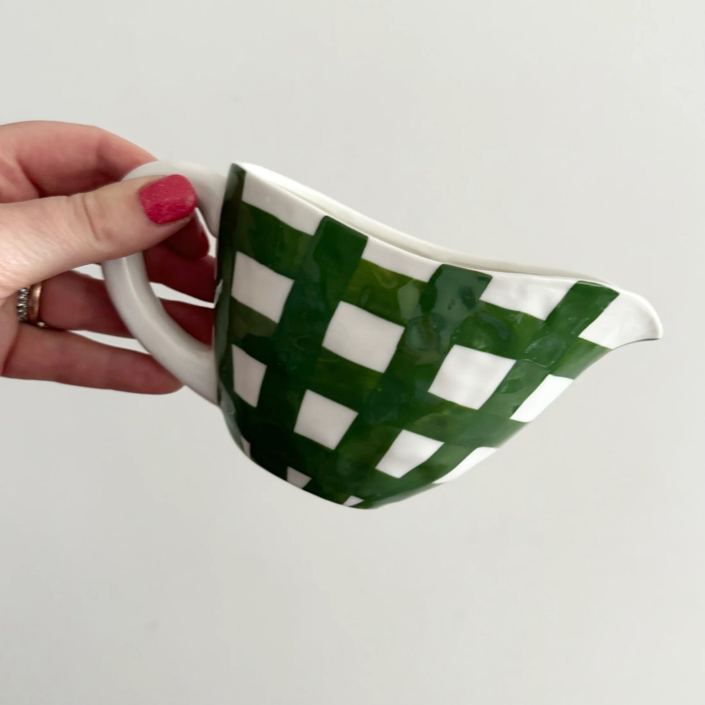 Forrest Green Gingham - Gravy Jug