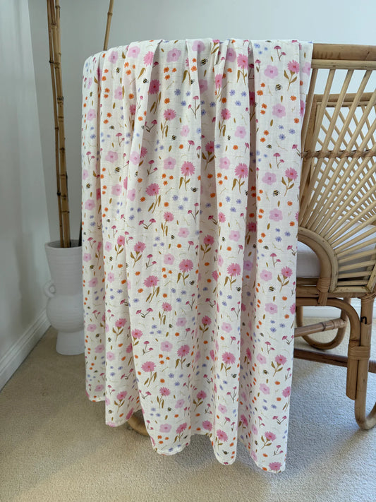 Baby Muslin Swaddle - Spring Posy