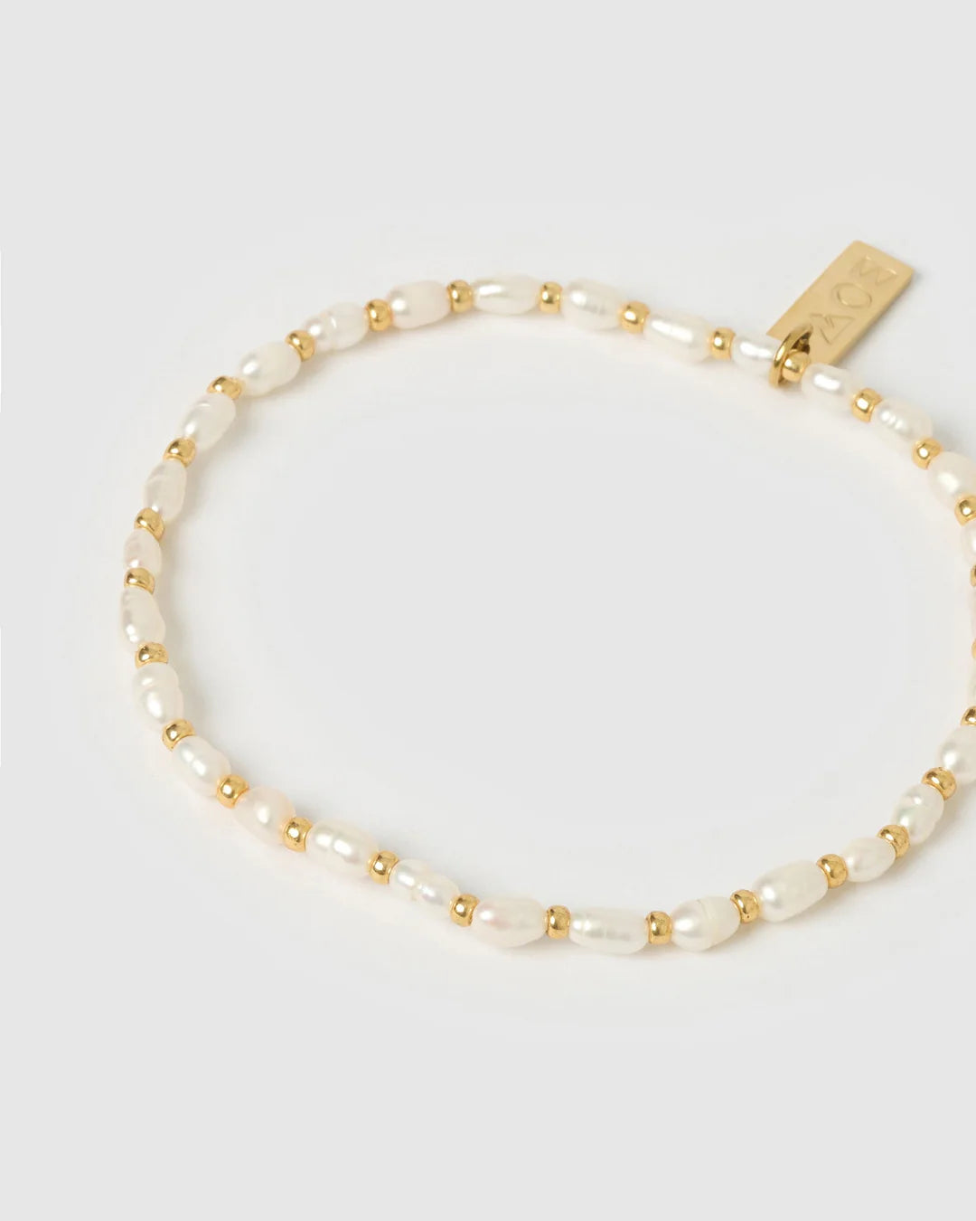 Amber Pearl & Gold Bracelet