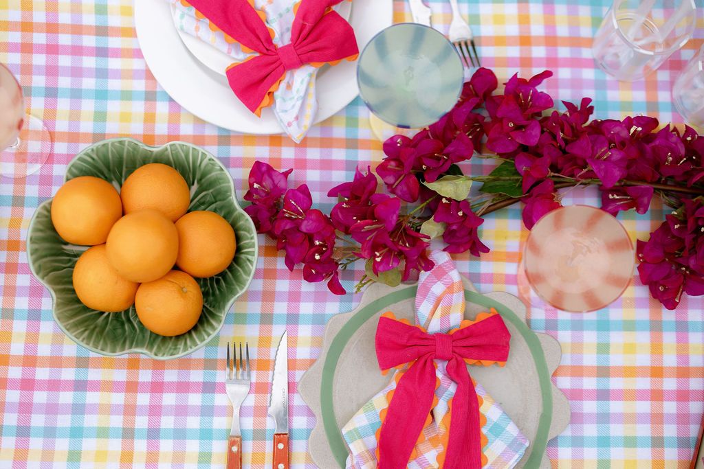 Candy Gingham Cotton Tablecloth