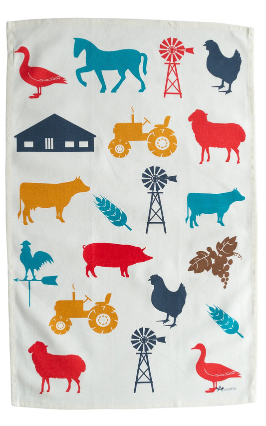 100% Cotton Tea Towels - Farm