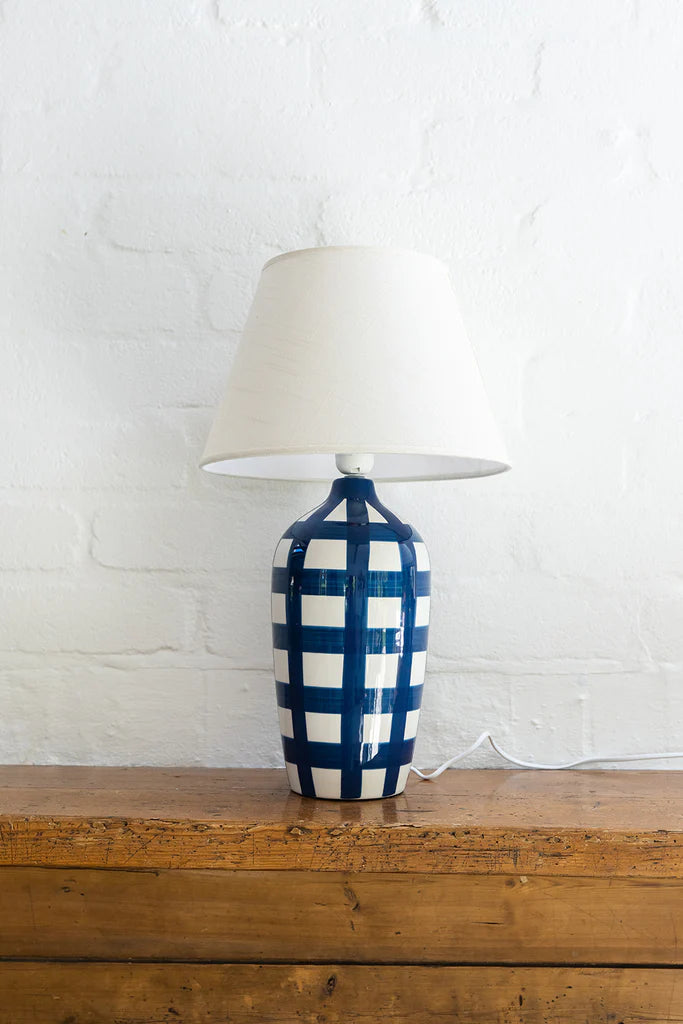 Lamp - Navy Gingham