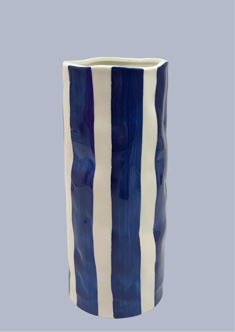 Medium Vase - Navy Stripe