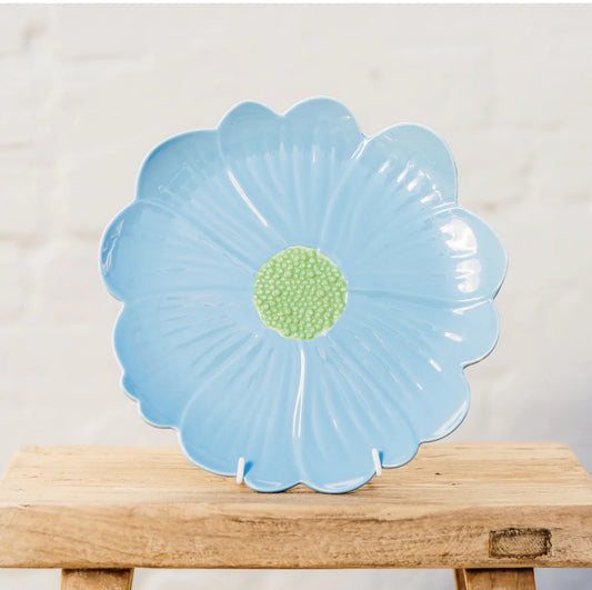 Plates - Blue and Green Flower