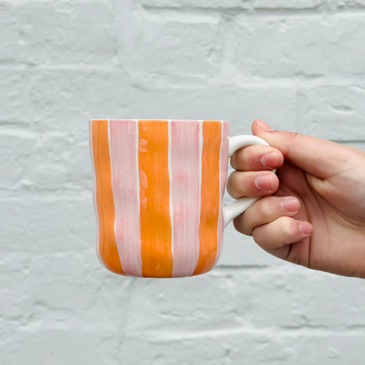 Mug - Pink & Orange Stripe