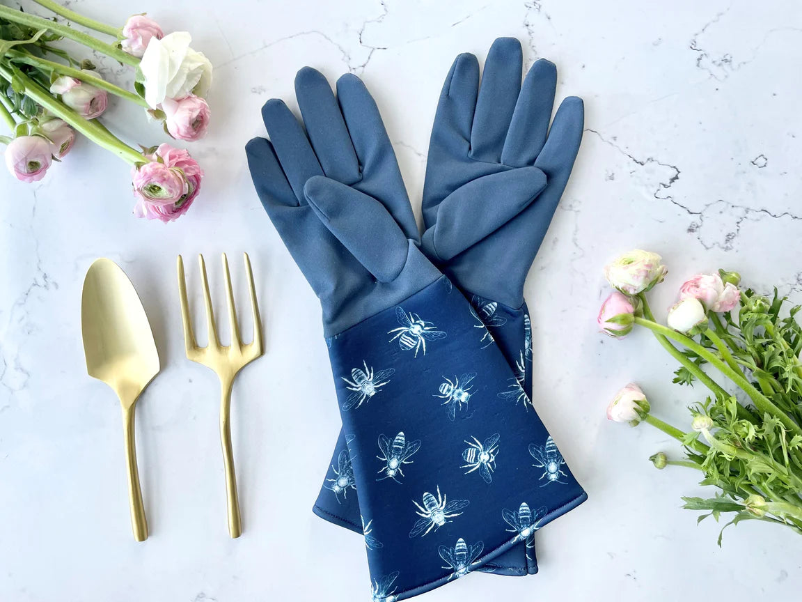 Gardening Gloves - Navy Sketch Bee