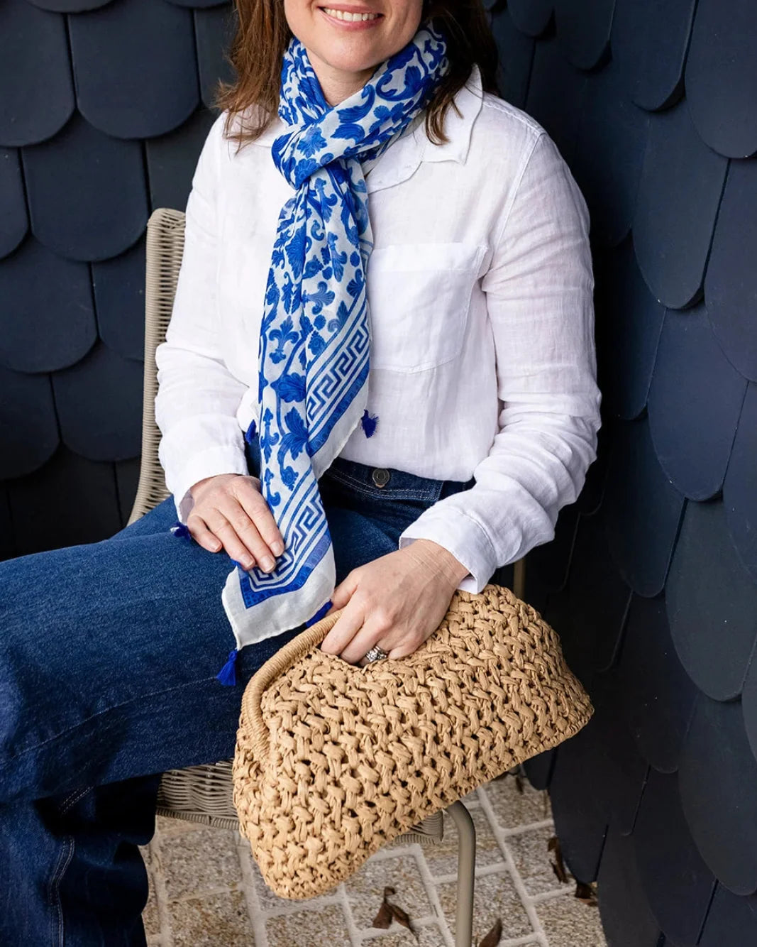 Pippa Raffia Clutch - Natural