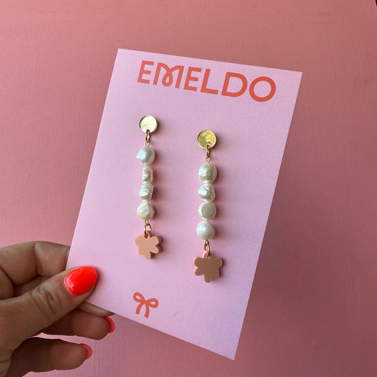 Arcadia Earrings - Pearlys with Pale Pink