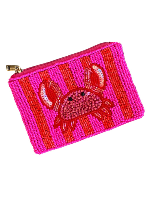 Pinchy Crab Beaded Coin Purse