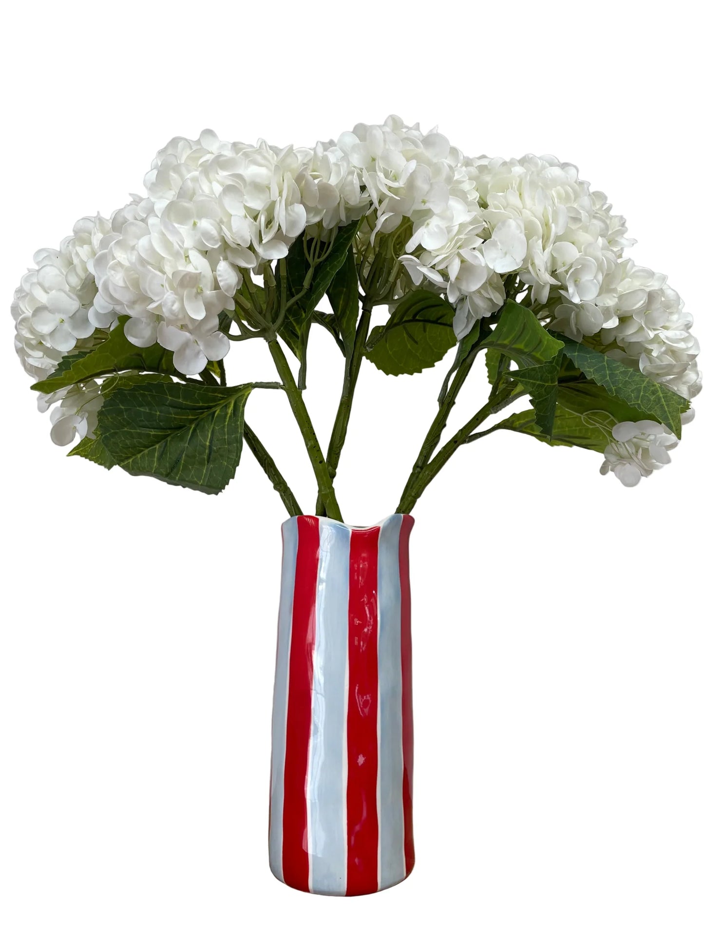 Medium Vase - Cornflower Blue and Red Stripe