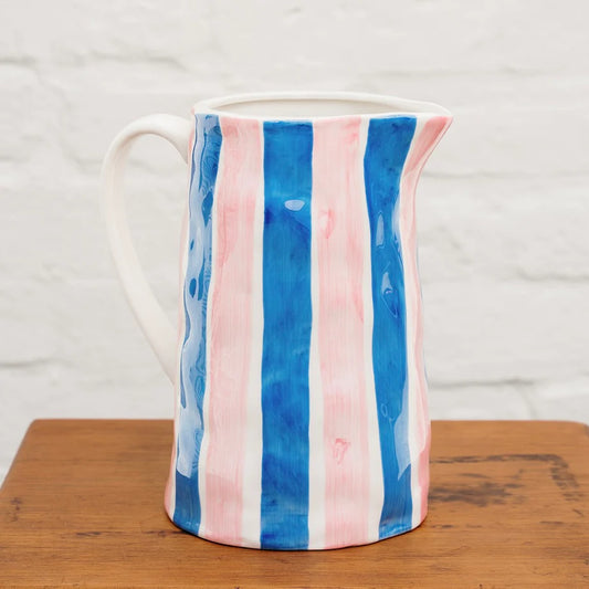 Medium Jug - Blue & Pink Stripe