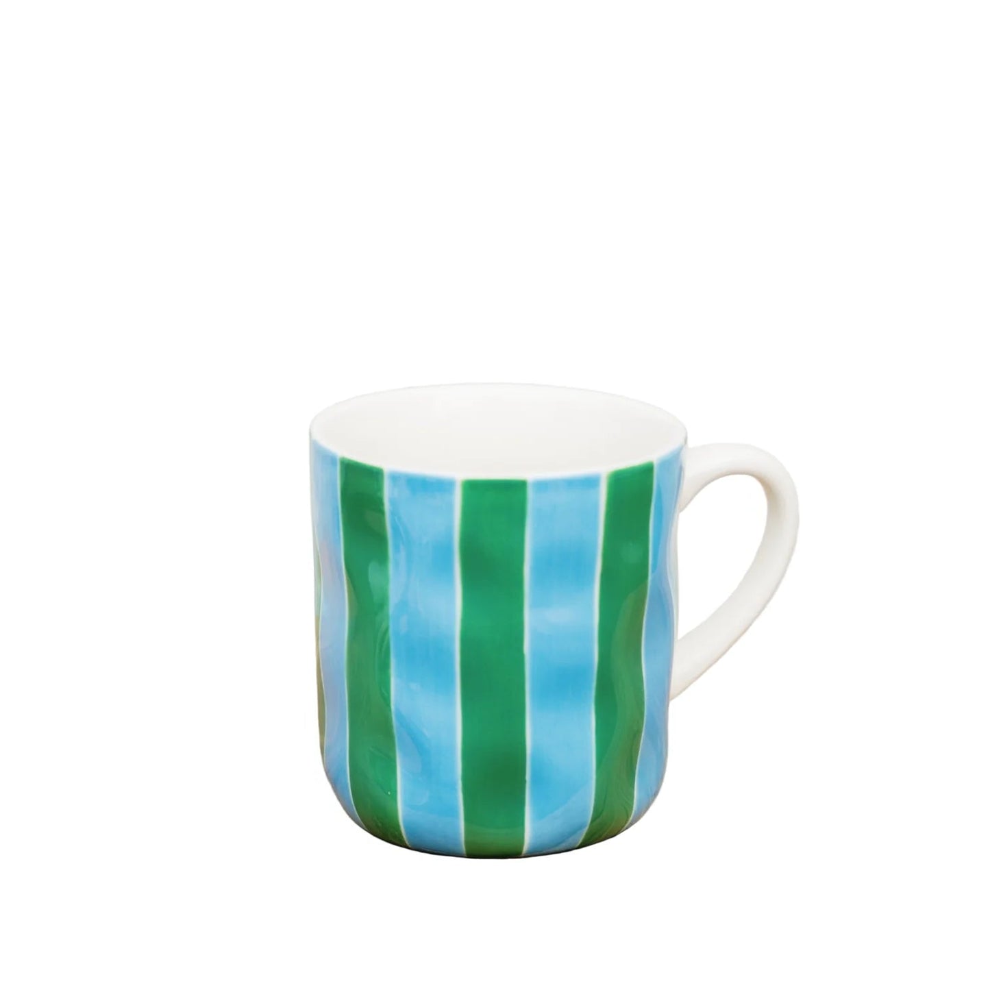 Mug - Green & Cornflower Stripe