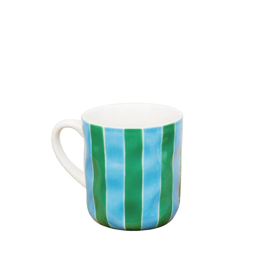 Mug - Green & Cornflower Stripe