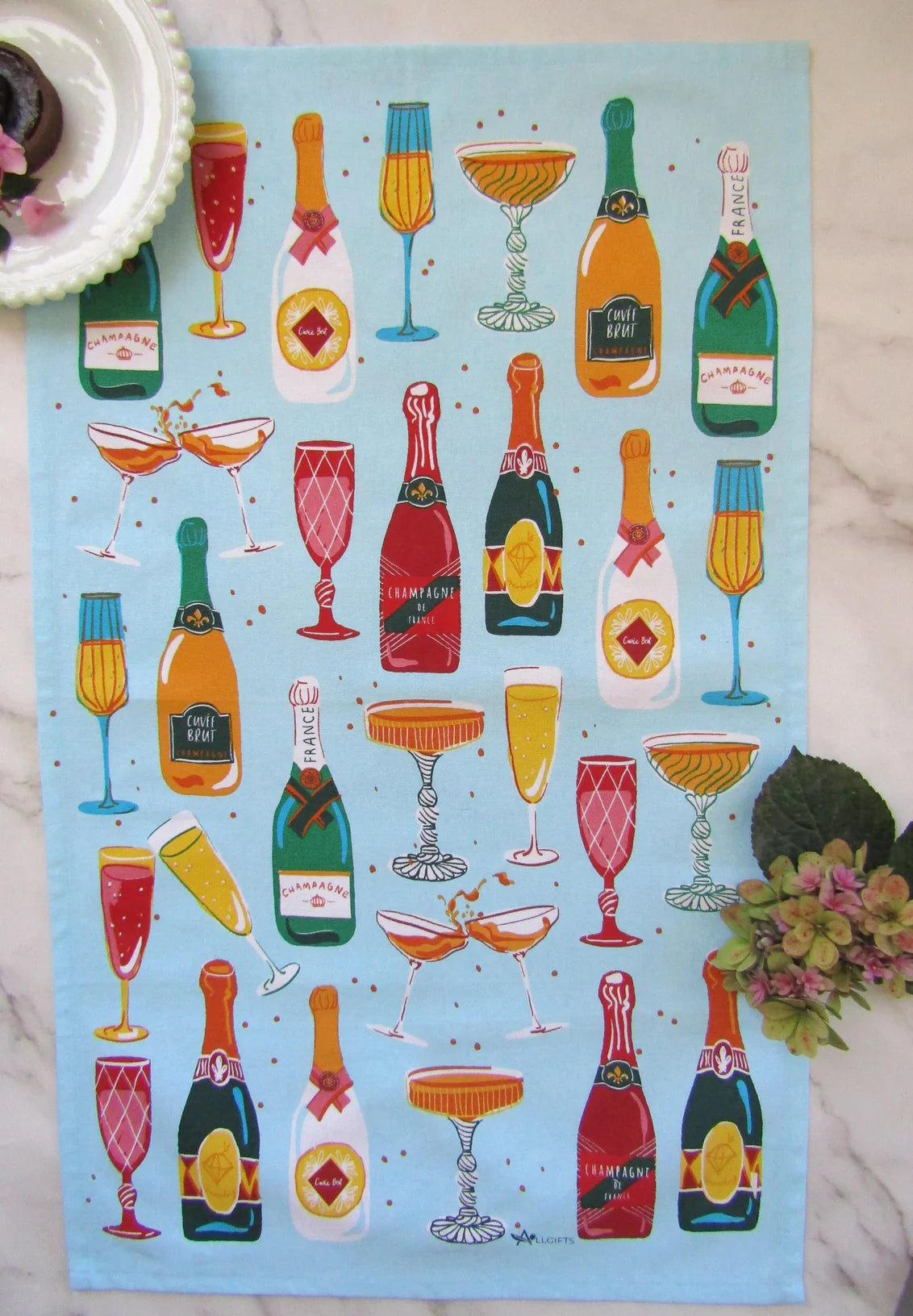 100% Cotton Tea Towels - Champagne
