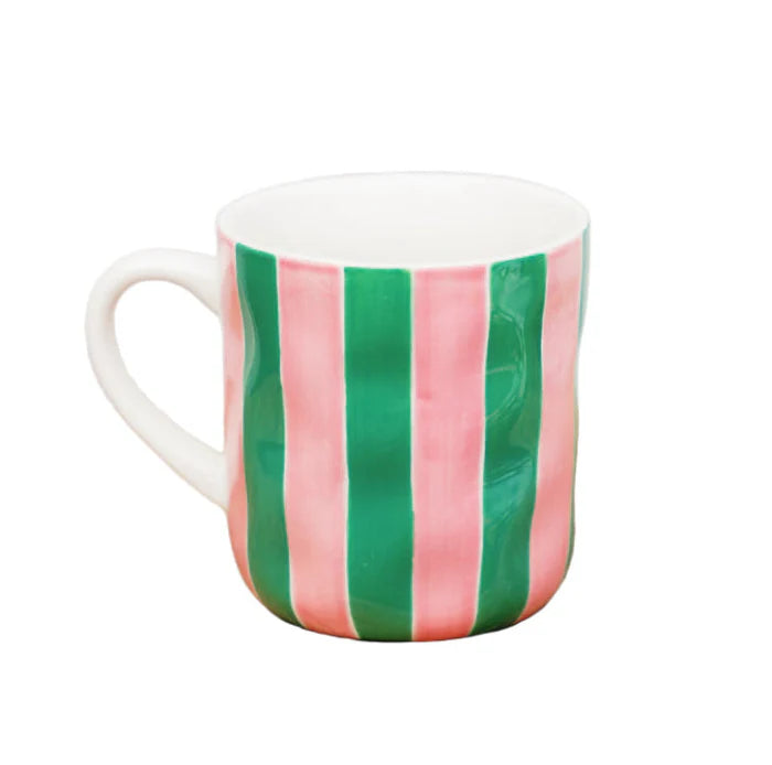 Mug - Pink & Green stripe