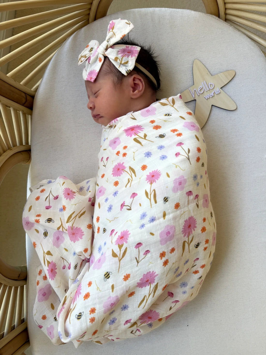 Baby Muslin Swaddle - Spring Posy
