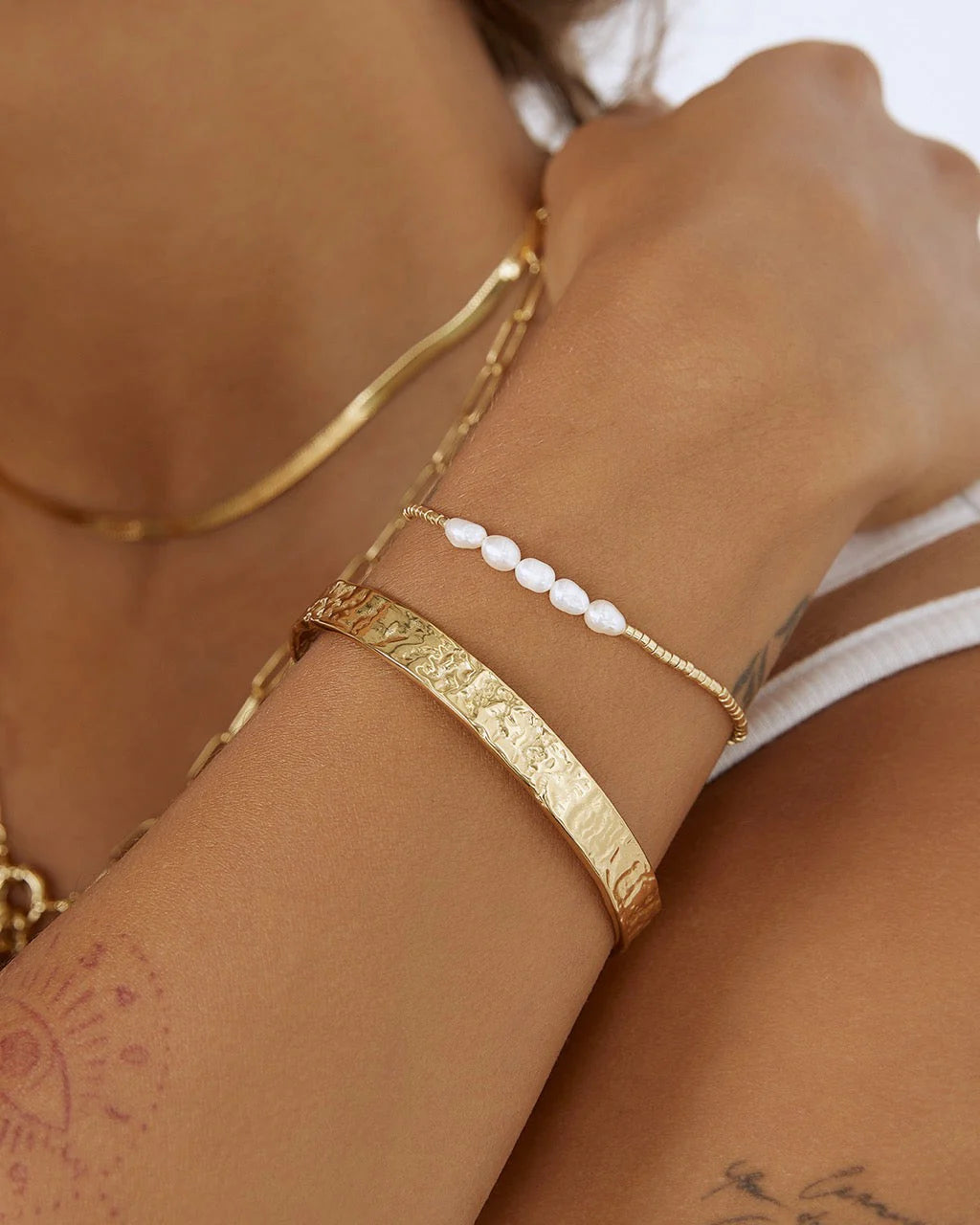 Seline Gold & Pearl Bracelet