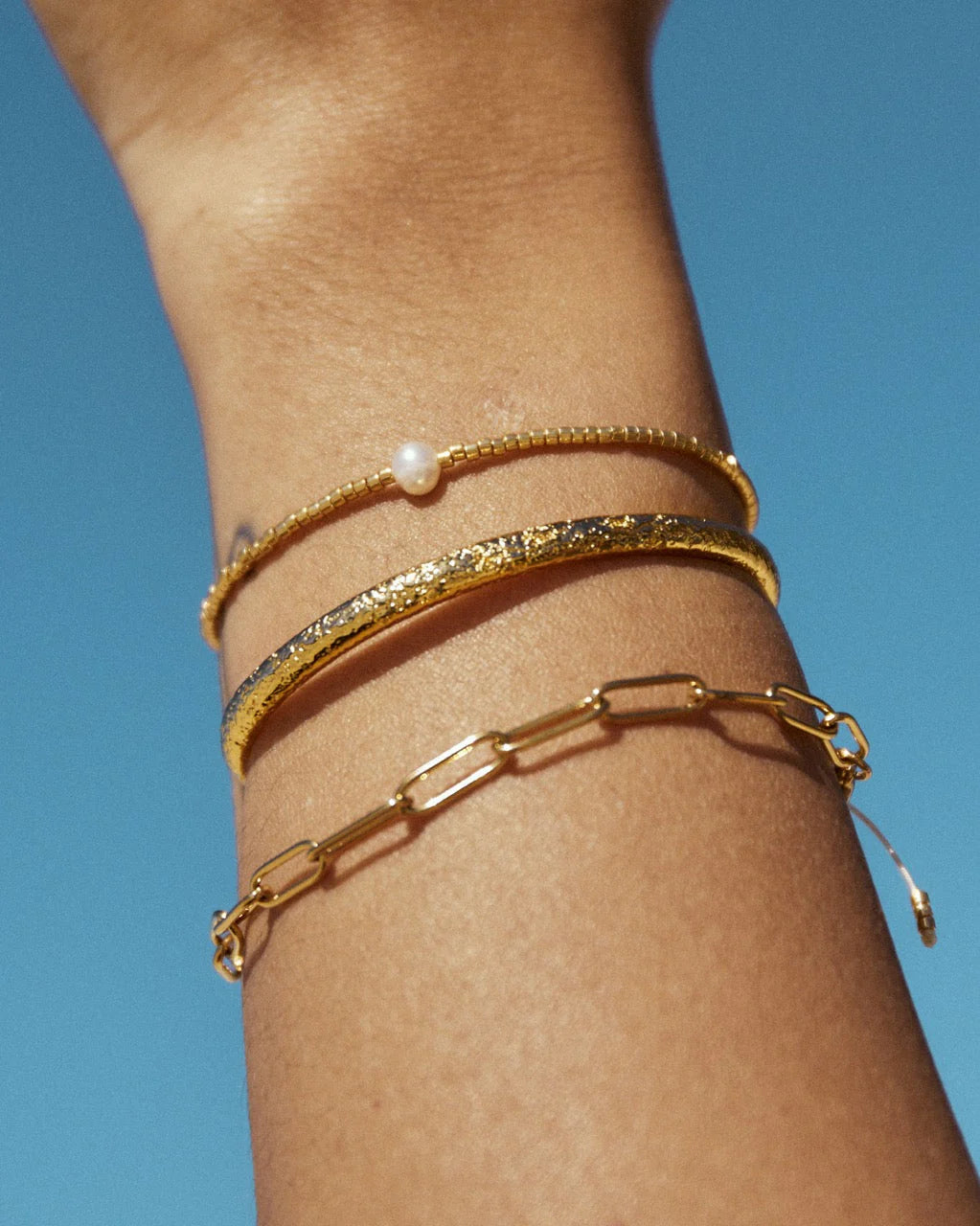 River Gold & Pearl Bracelet