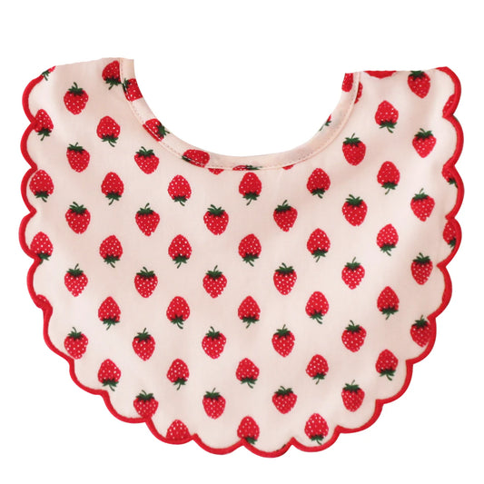 Scallop Bib - Strawberries