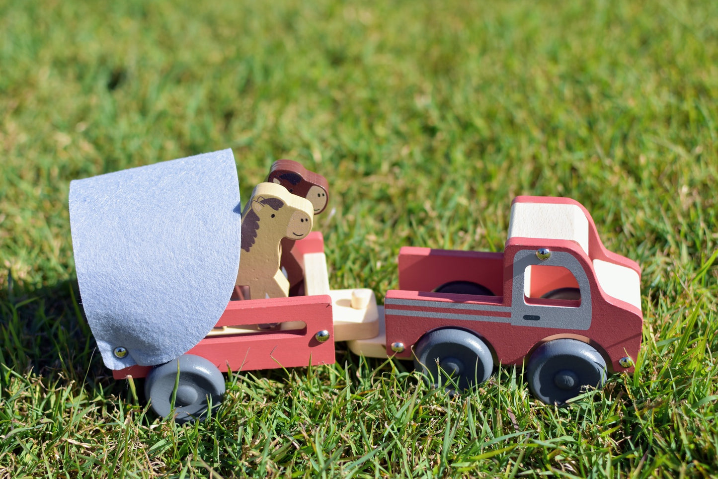 Wooden Tractor with Horse Float