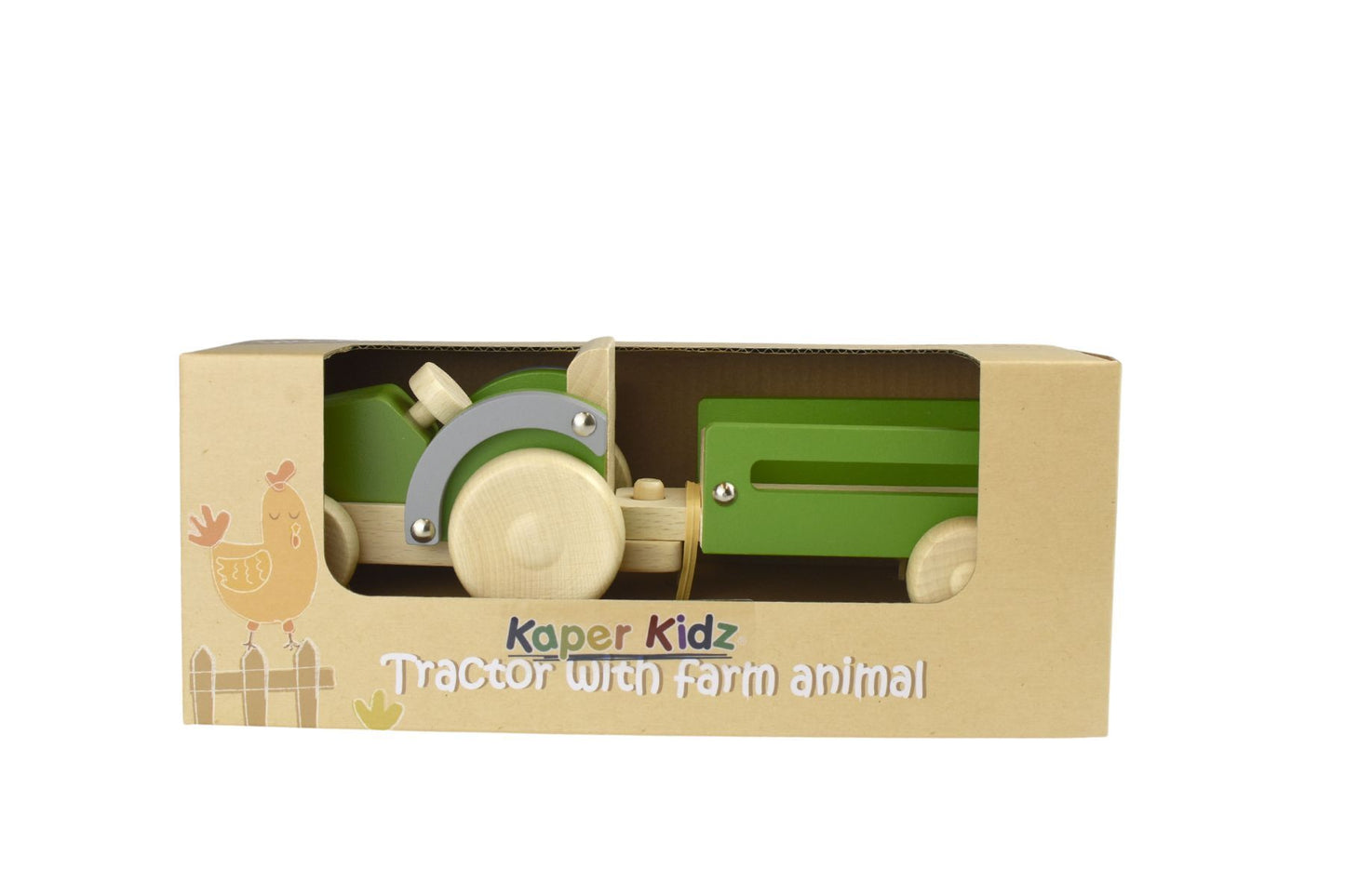 Wooden Tractor with Farm Animals