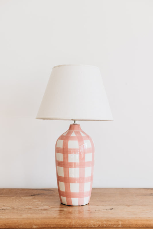 NOSS | Pink Gingham Lamp
