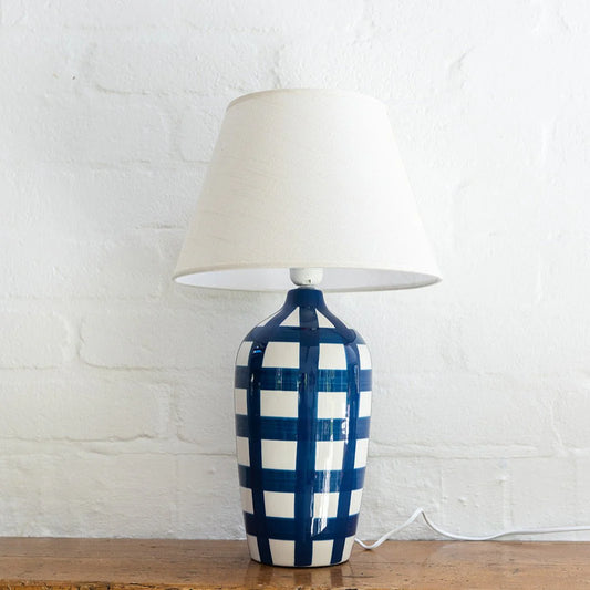 Lamp - Navy Gingham