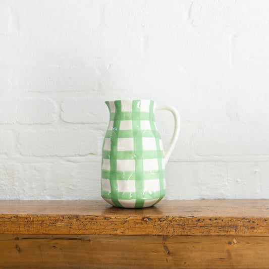 Large Jug - Mint Green Gingham