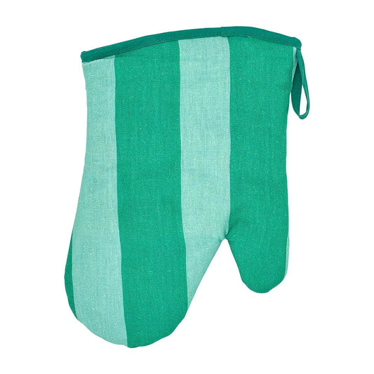 Oven Mitt - Single - Cotton - Green Stripe