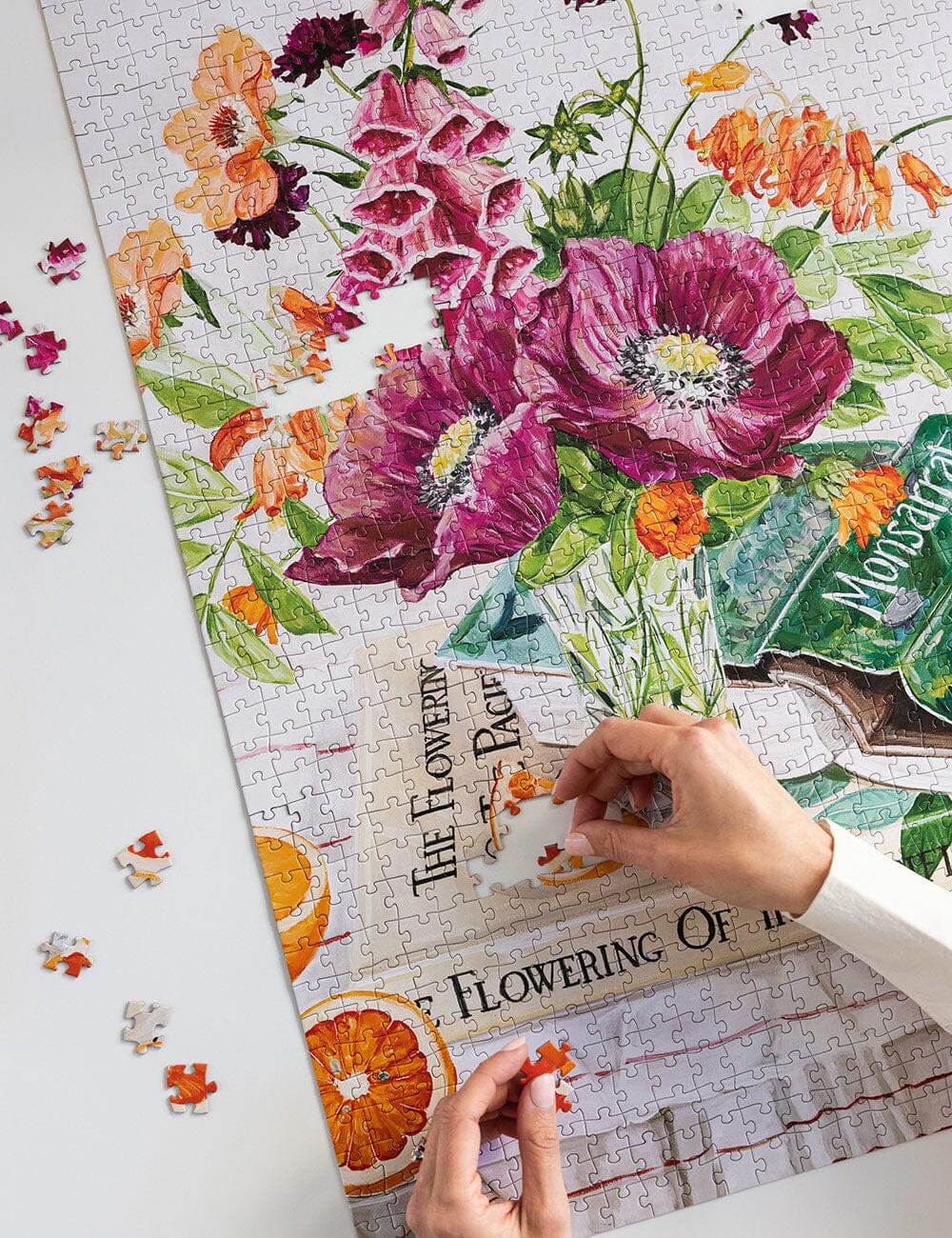1000 Piece Puzzle | Poppies and Foxglove