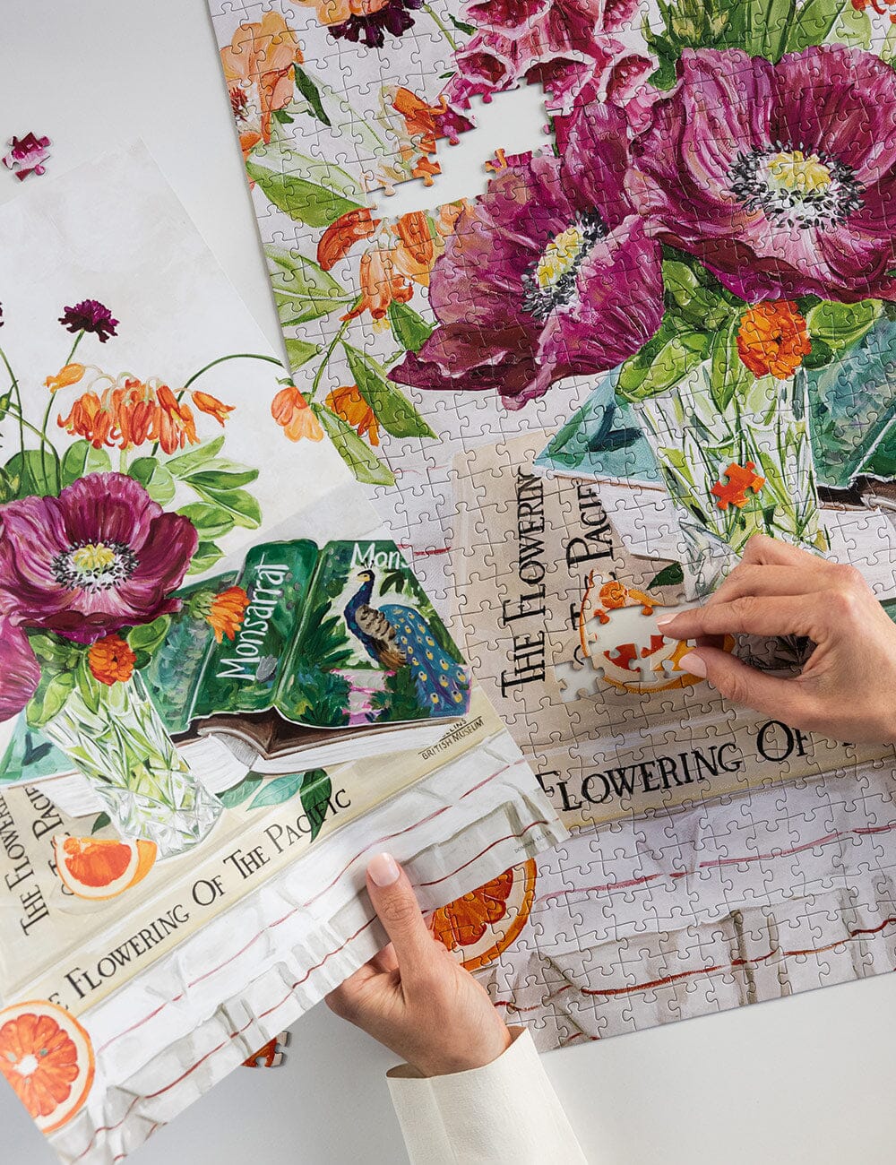 1000 Piece Puzzle | Poppies and Foxglove