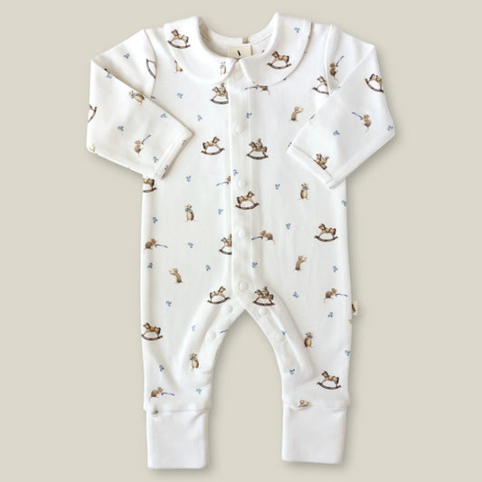 Cotton Babygrow - Mouse and Rockinghorse