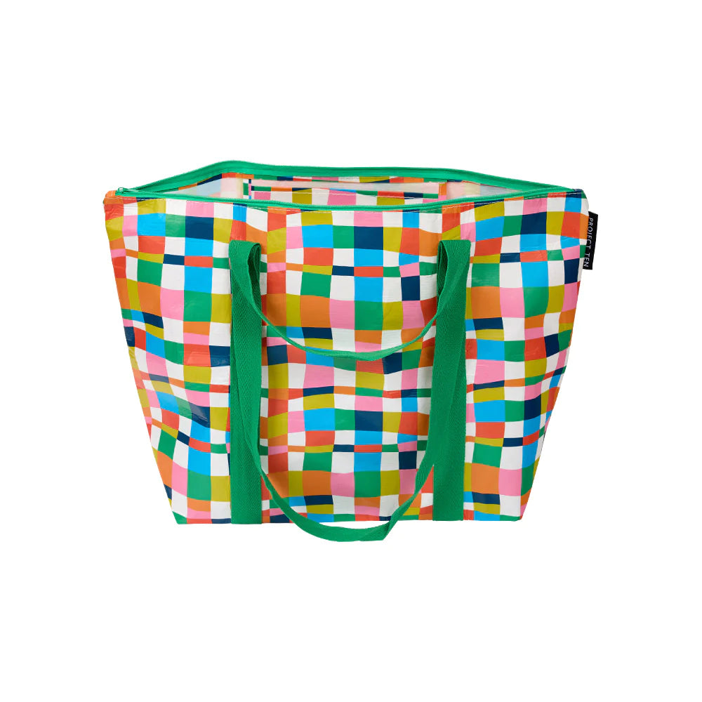 Medium Zip Tote - Rainbow Weave