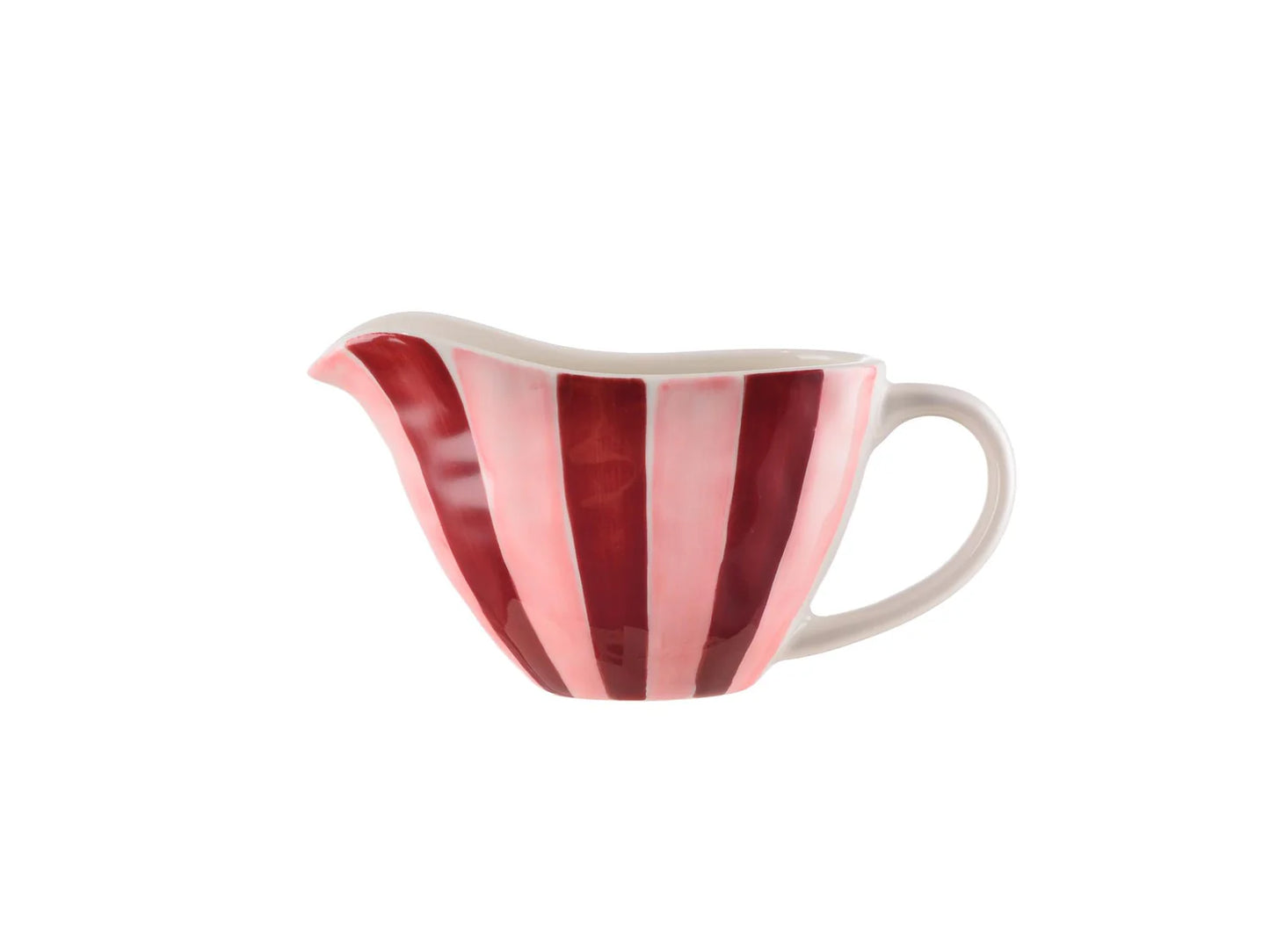 Gravy Jug - Pink & Burgundy Stripe