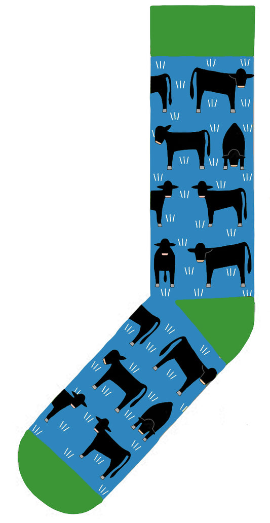 Cotton Socks - Angus On Blue