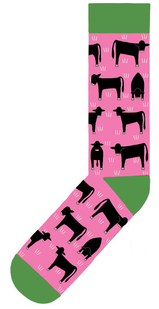 Cotton Socks - Angus On Pink