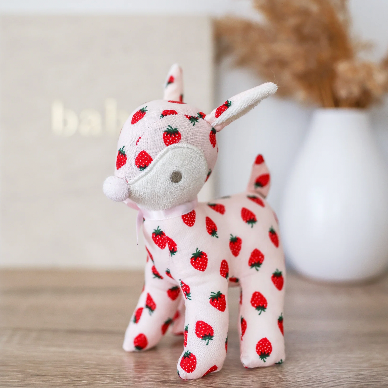 Baby Deer Rattle - Strawberry