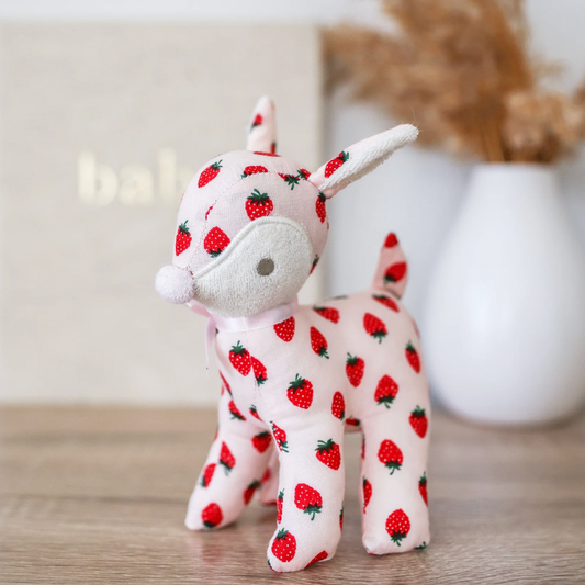 Baby Deer Rattle - Strawberry