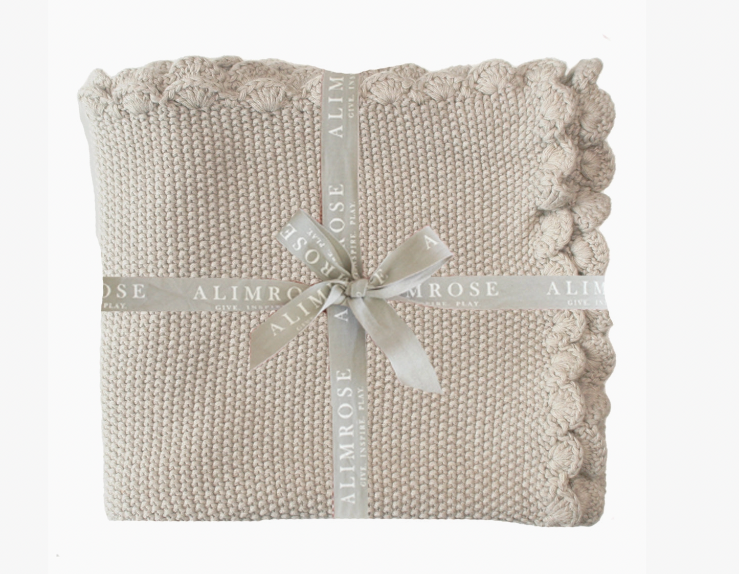 Mini Moss Stitch Baby Blanket - Latte