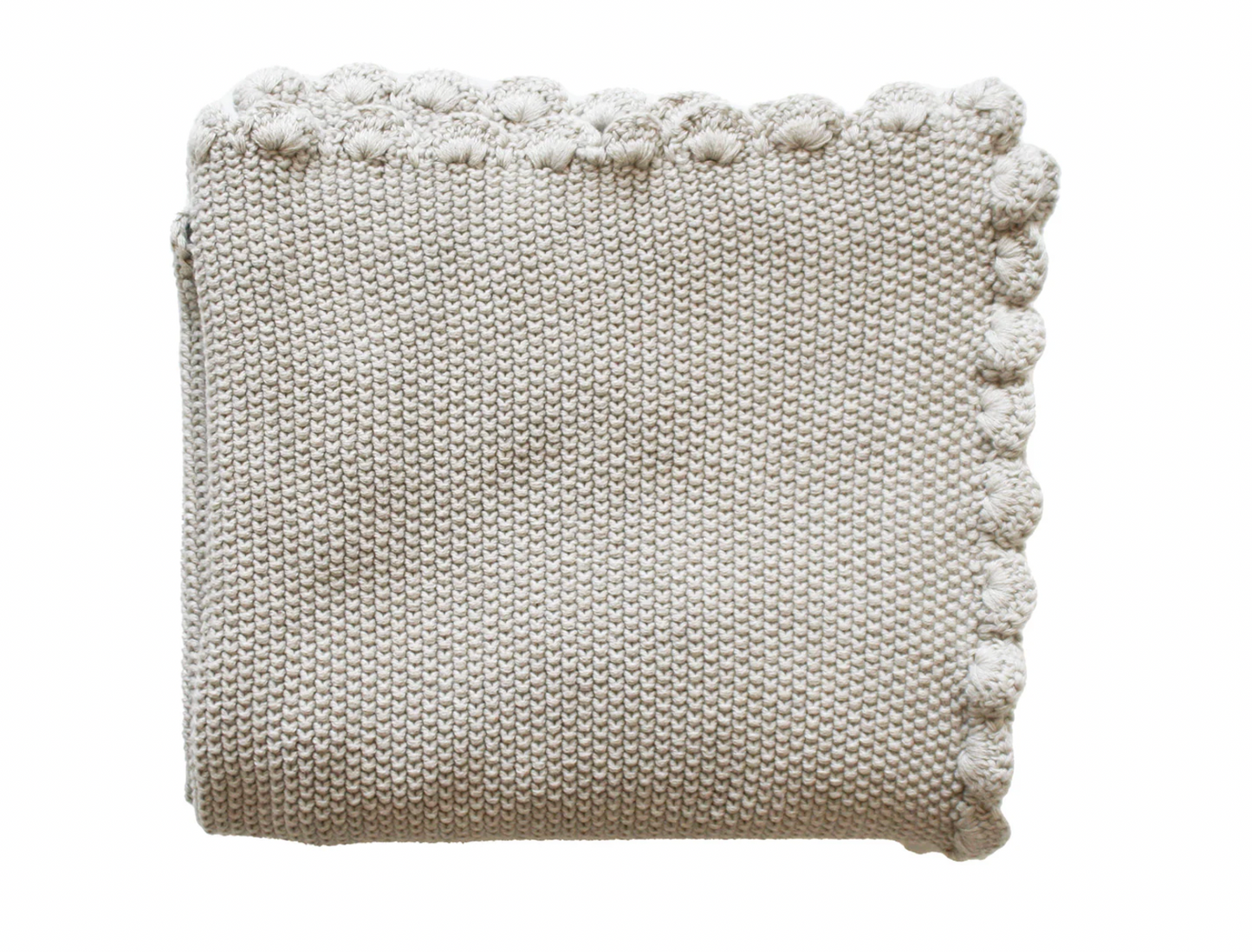 Mini Moss Stitch Baby Blanket - Latte