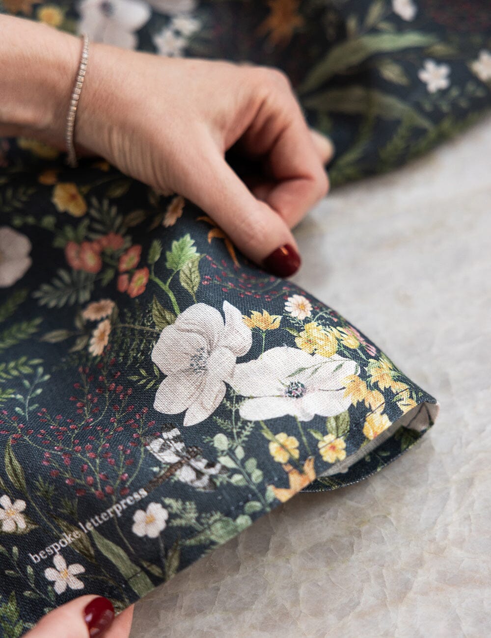 100% Linen Tea Towel - Dusk in Bloom