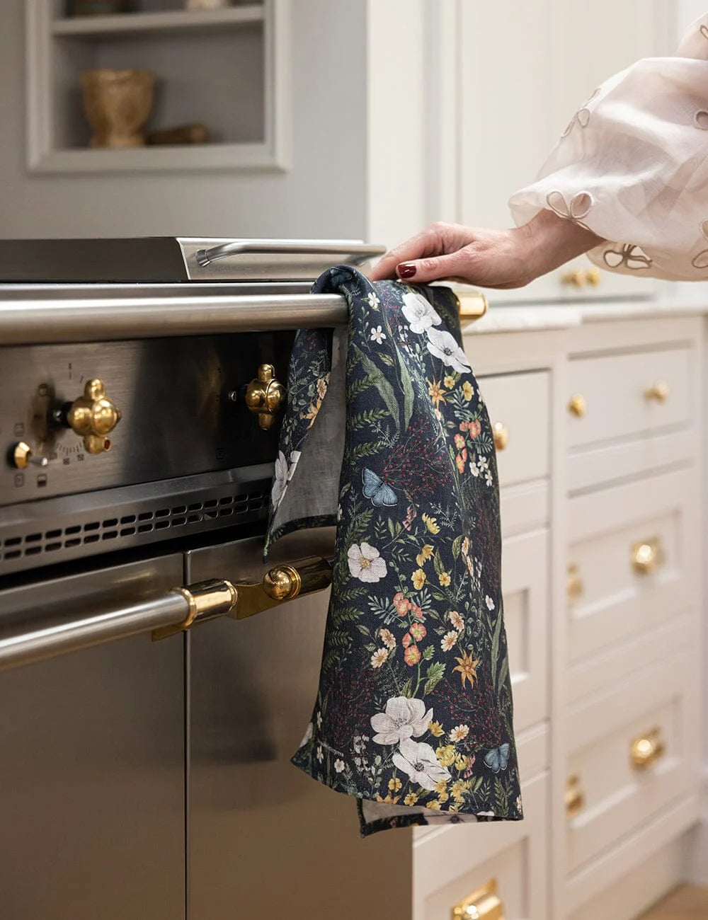 100% Linen Tea Towel - Dusk in Bloom