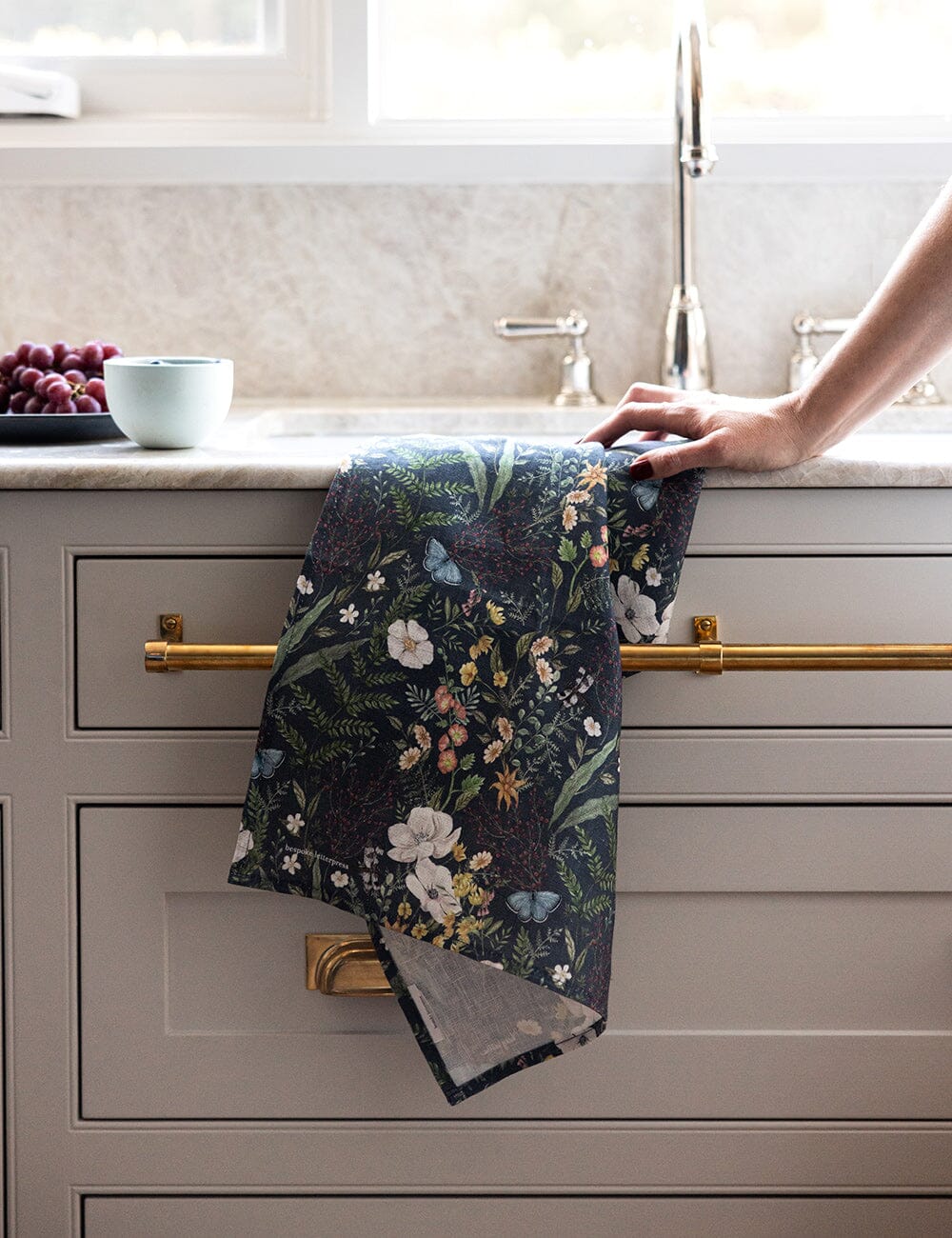 100% Linen Tea Towel - Dusk in Bloom