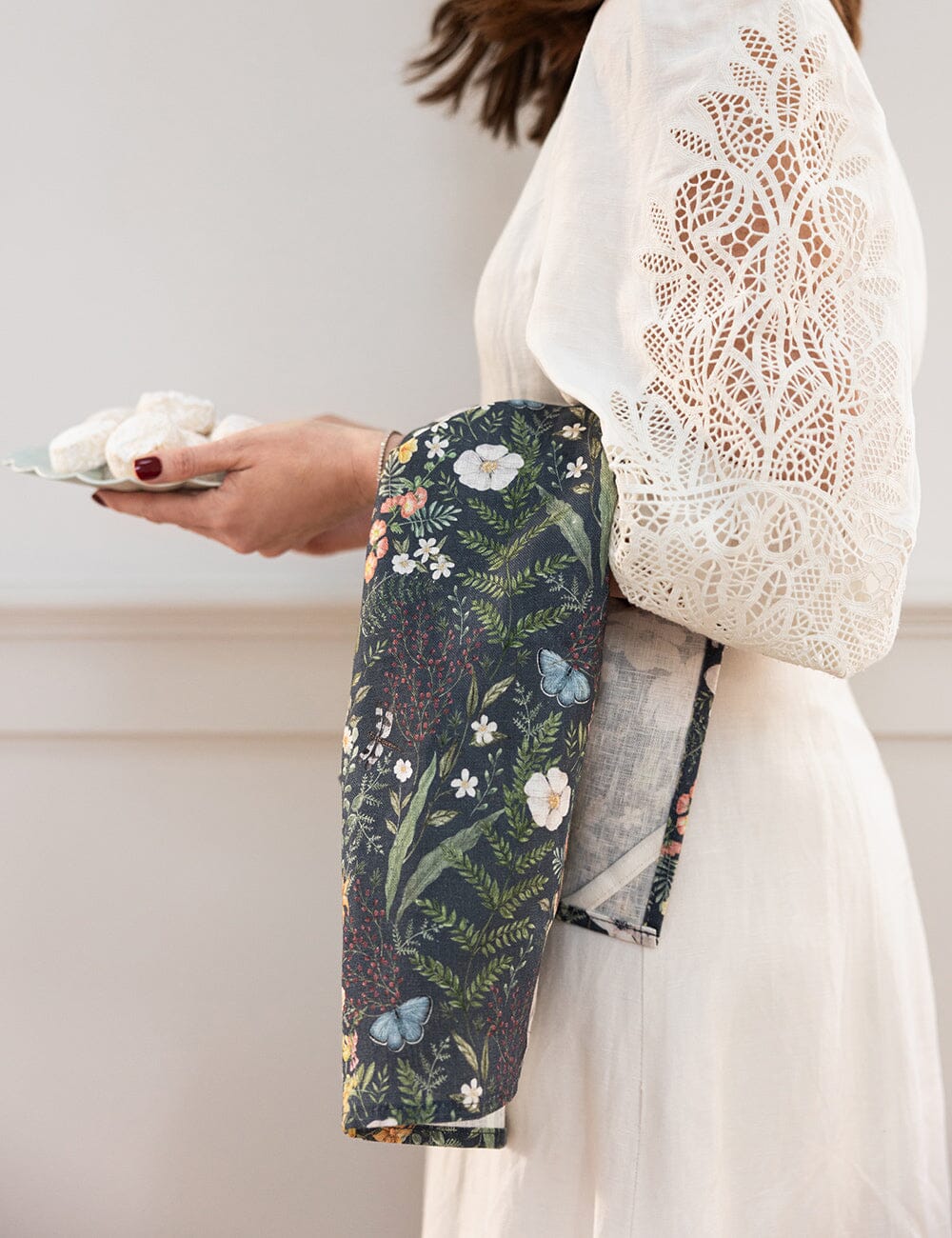 100% Linen Tea Towel - Dusk in Bloom
