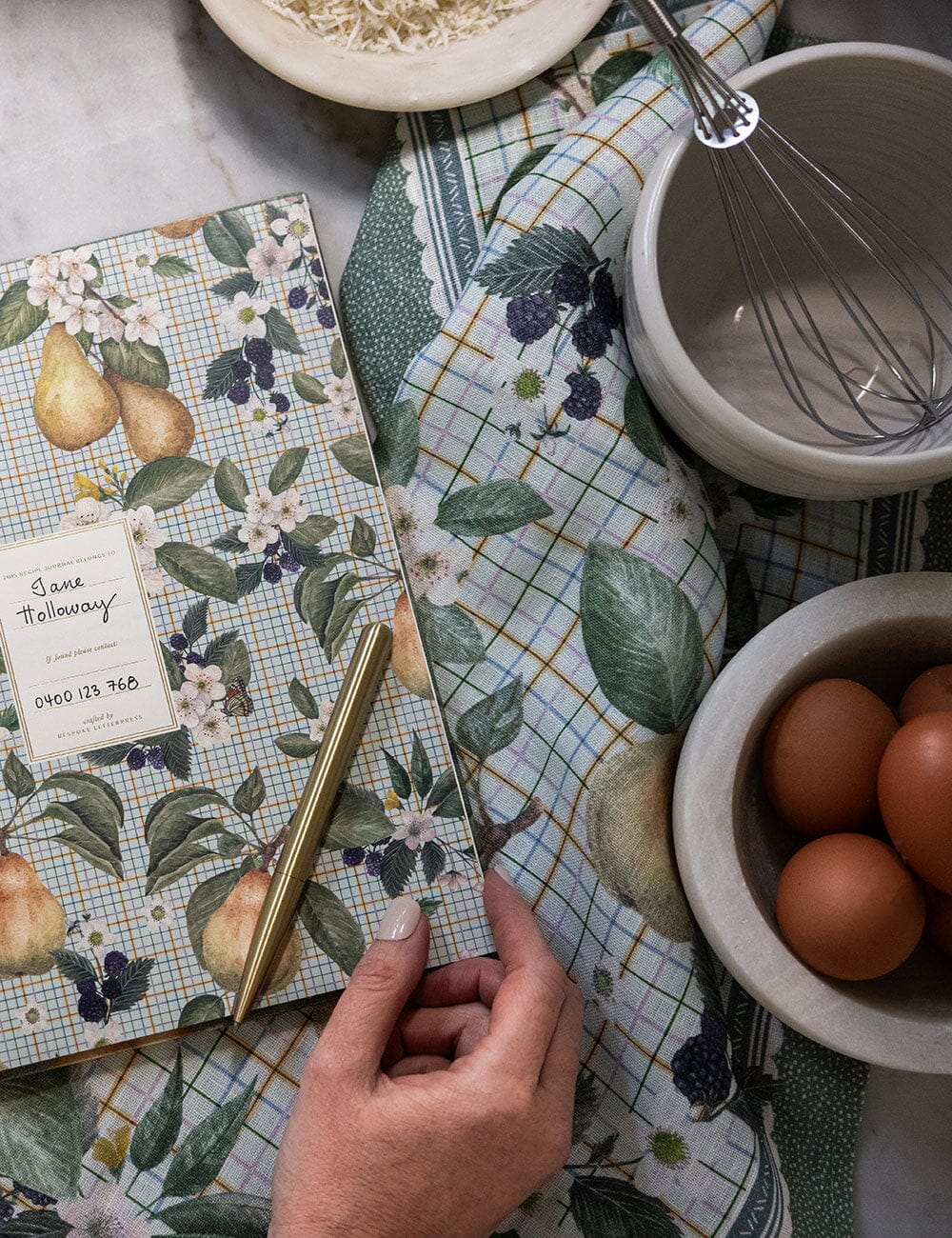 100% Linen Tea Towel - Pears