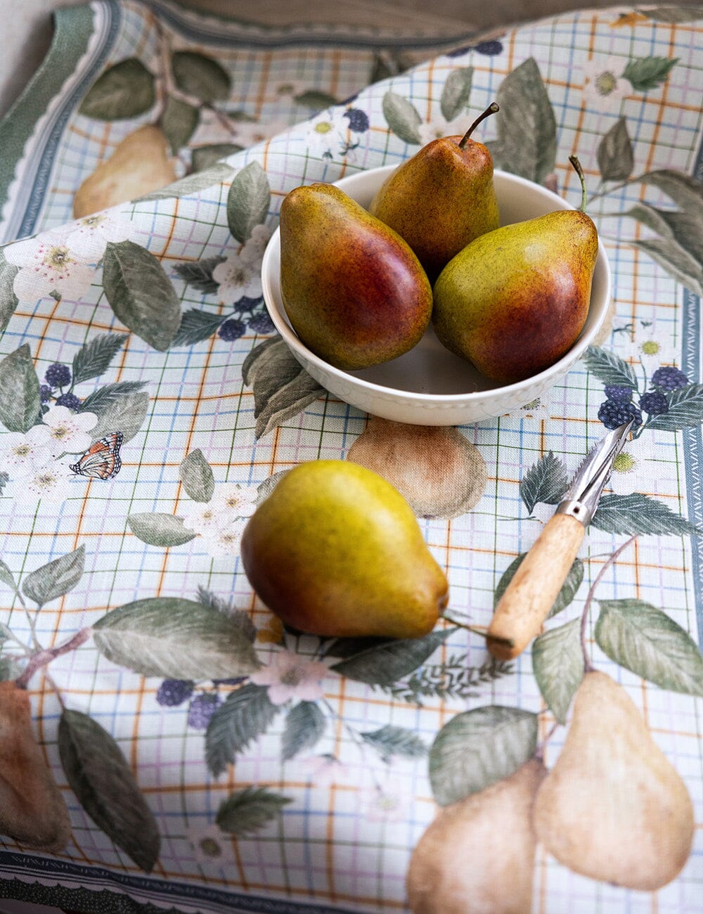 100% Linen Tea Towel - Pears