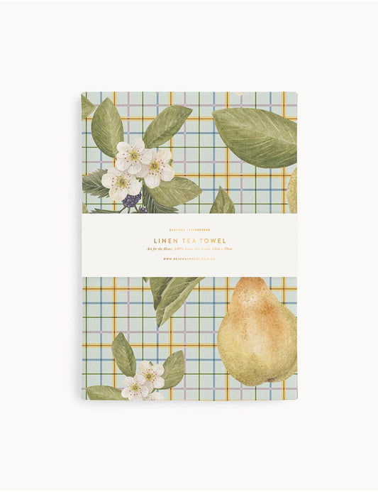100% Linen Tea Towel - Pears