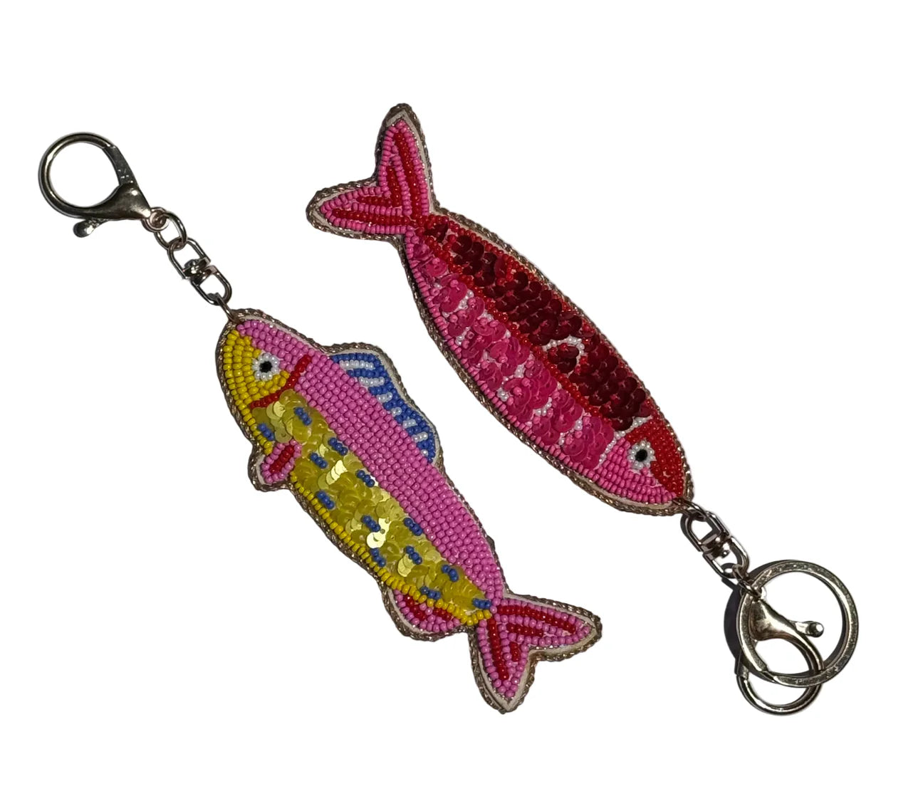 Tropical Fish Beaded Keyring