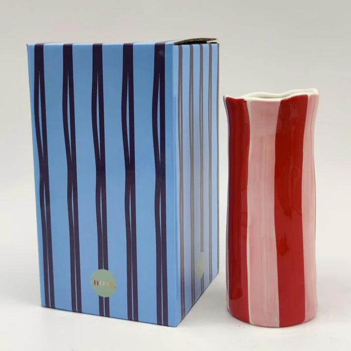 Small Vase - Red & Pink Stripe