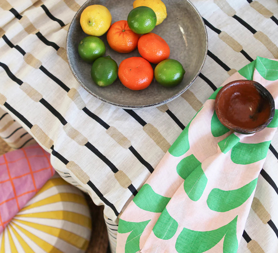 Bumpy Roads Linen Tablecloth